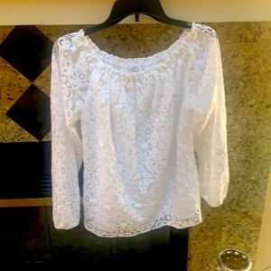 White lacy White House Black Market never worn!
